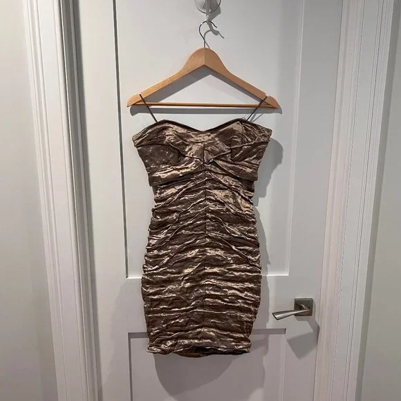 white christmas dresses Nicole Maxi Dress, in Champagne Luxe Satin, Size: Xs | Show Me Your Mumu main image 1